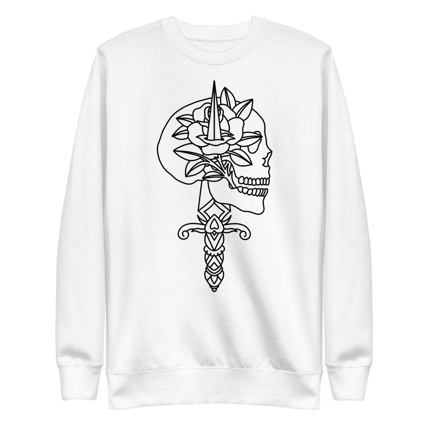 Unisex Sweatshirt - Skull Rose #1 - Dark on Light