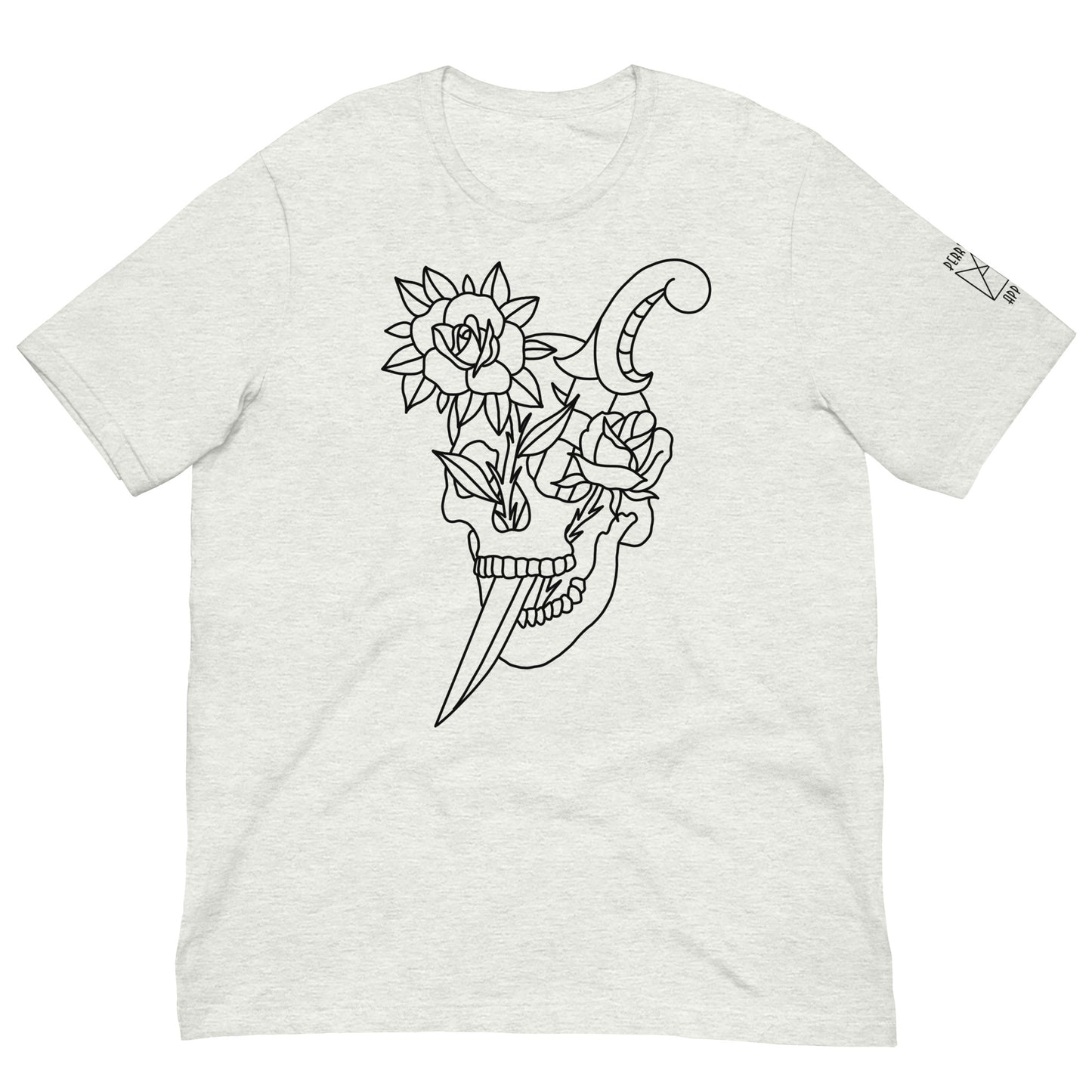 Unisex T-shirt - Skull Rose #2 - Dark on Light