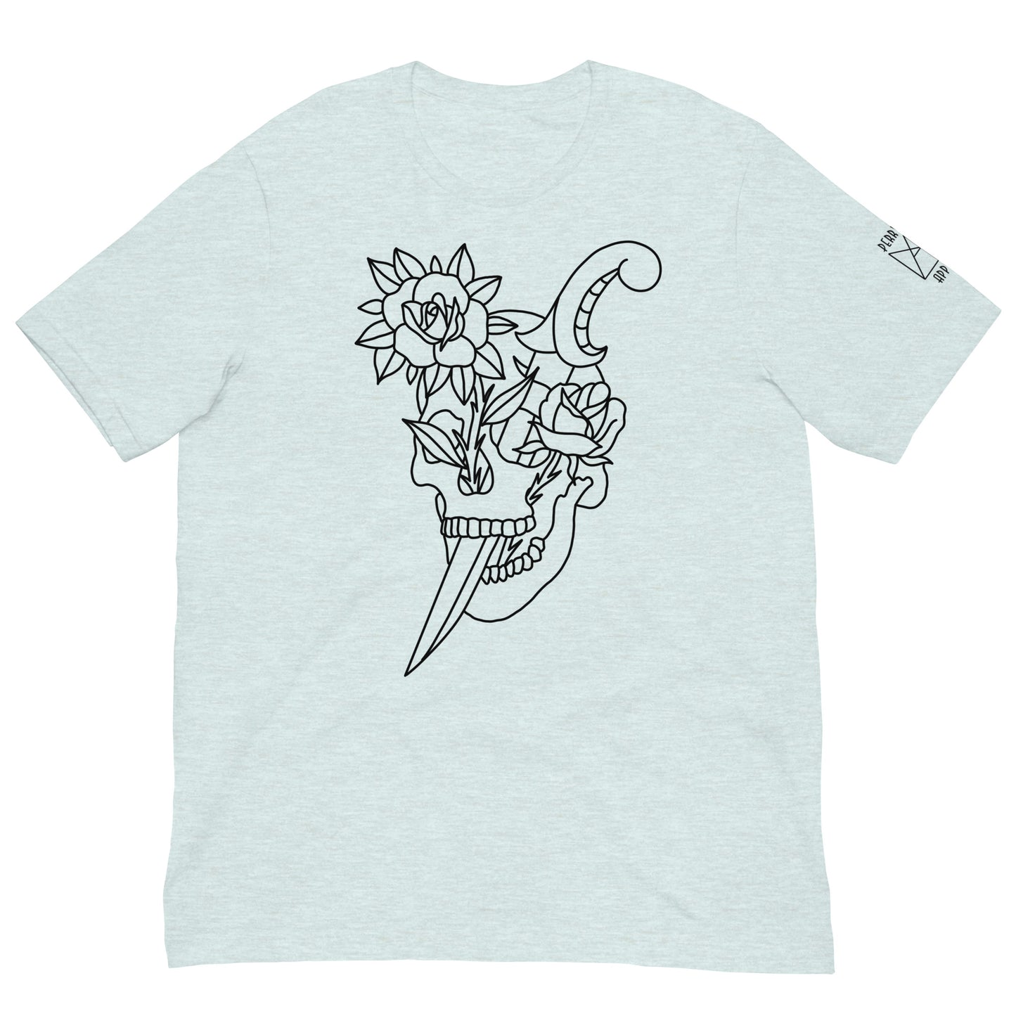 Unisex T-shirt - Skull Rose #2 - Dark on Light
